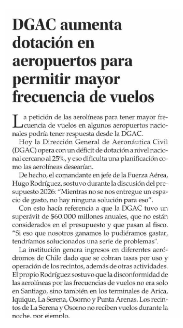 DGAC aumenta dotación de aeropuertos para permitir mayor frecuencia de vuelos