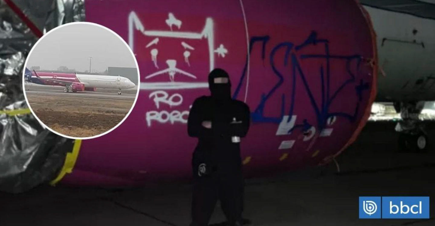 ACHILA expresó su preocupación tras el ingreso de un grafitero a una zona restringida del Aeropuerto de Santiago para vandalizar una aeronave